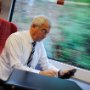 Businessman on a train